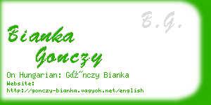 bianka gonczy business card